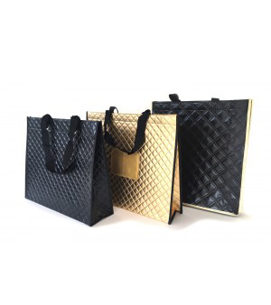 fabricant de sac réutilisable brillant mattelassé facotry of custom quilted non woven bags fabriel van metalic gelamineerde non woven draagtassen belgie